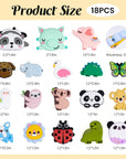 Silicone Focal Beads for Pens Characters Silicone Accessory Kit 18 Pcs Colorful round Silicone Beads for Keychain Making Bracelet Necklace Handmade Crafts (Animal)