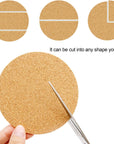 36 Pcs Self-Adhesive Cork round for DIY Coasters, 4"X 4" Cork Circle, Cork Tiles, Cork Mat, Cork Sheets with Strong Adhesive-Backed