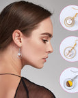 96Pcs Earring Hoop Jewelry Making, Hypoallergenic Teardrop Square round Silver Gold Earrings Beading Hoop Bulk for DIY Crafts Accessories Supplies