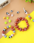 70Pcs Sports Beads, 12Mm Basketball Baseball Volleyball Football Tennis Softball Beads, Acrylic Beads for Crafts Bracelets Necklace Pendants(7 Styles 10Pcs Each)