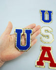 9 PCS USA Patch Patriotic Patch Chenille Letter Patches Embroidered Iron on Patch Sew on Patches for Clothing Bags