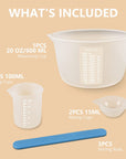 Silicone Measuring Cups for Resin, Resin Supplies with 600&100Ml Silicone Cups, Resin Mixing Cups, Silicone Stir Sticks, Epoxy Mixing Cup