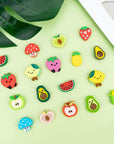 Silicone Focal Beads for Pens Characters Silicone Accessory Kit 18 Pcs Colorful Fruit Silicone Beads for Keychain Making Bracelet Necklace Handmade Crafts
