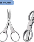 2Pcs Folding Scissors,Safe Portable Travel Scissors,Stainless Steel Telescopic Cutter Used for Home Office, Safety Portable Travel Trip Scissors