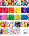 Bracelet Making Kit Pony Beads Fruite Flower Polymer Clay Beads Letter Beads for Jewelry Making, DIY Arts Earring and Crafts Gifts for Girls Age 6 7 8 9 10-12