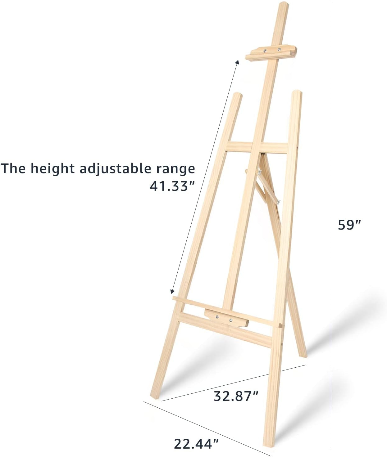 Nian Feng Wooden Easel for Painting, Adjustable Floor Easel, Folding Easel Stand for Wedding Poster, Painting Easel Large for Adults and Kids