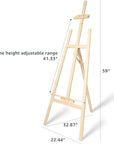 Nian Feng Wooden Easel for Painting, Adjustable Floor Easel, Folding Easel Stand for Wedding Poster, Painting Easel Large for Adults and Kids