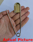 5 PCS of 5 Inch Heavy Duty Jumbo Stainless Steel Safety Pins Silver Color Safety Pins for Laundry, Blanket, Key Rings, Outdoor