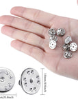 Brass Clutch Badge Insignia Clutches Pin Backs Replacement (Silver, 50 Pieces)