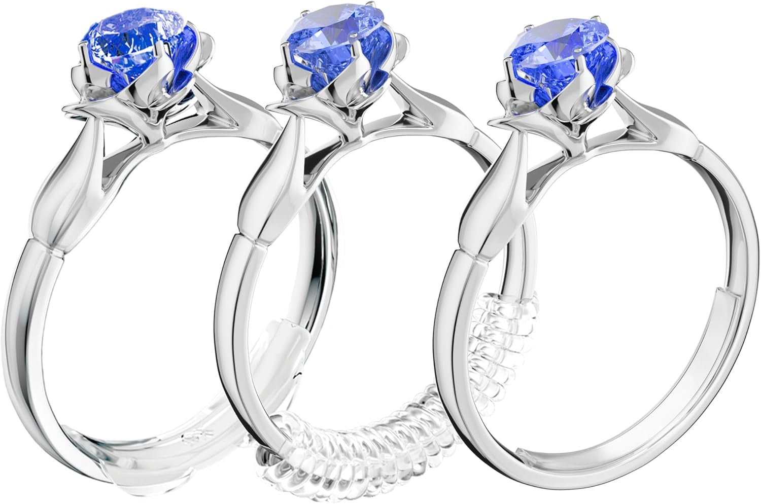 Ring Size Adjuster for Loose Rings,12 Pack-4 Sizes Invisible Transparent Silicone Guards Clip Jewelry Fitter Resizer,Fit Almost Any Ring for Women and Men