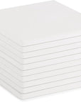 10 Pack White Unglazed Ceramic Tiles for Crafts with Cork Backing Pads for Coasters, DIY Arts and Crafts (4.25 X 4.25 In, Square)