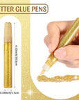 30 Pcs Glitter Glue Pens Glitter Stick Set for Kids Washable Glitter Glue Pens for DIY Arts and Crafts Projects Scrapbooking Holiday Greeting Card Decorating Supplies (Gold)