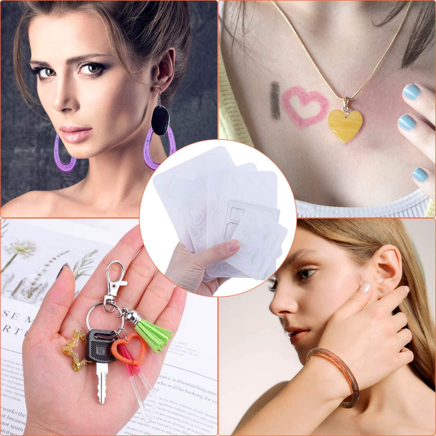 Resin Molds for Jewelry,  678Pcs Earring Making Kit with 28Pcs Epoxy Molds and 650Pcs Earring Hooks, Jump Rings for Pendants, Resin Crafts, DIY Earring