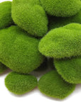 30PCS Artificial Moss Rocks, 3 Size Faux Green Moss Covered Stones Green Moss Balls Decorative Fake Moss Decor for Fairy Gardens Floral Arrangements Craft