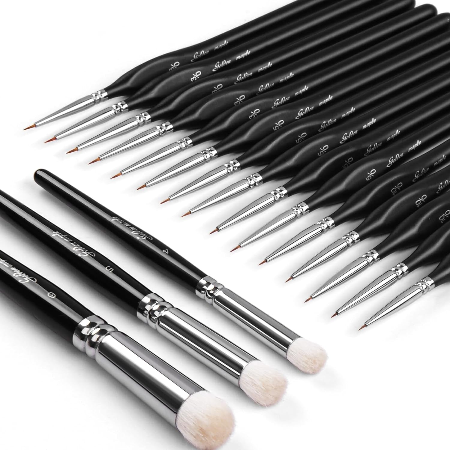 Miniature Paint Brushes Drybrush-18Pcs Micro Detail Paint Brush Set, Small Fine Detail Model Brushes for Acrylics, Watercolors & Paint by Number, Citadel, Figurine, 40K - Cocoa Brown