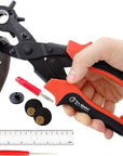 Professional Leather Hole Puncher Tool for Belts, Watch Bands, Handbag Straps and More, Precision Multi-Size Fabric & Leather Hole Puncher for Crafts & Easy DIY Belt Holes