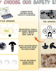 Upgraded Glitter Safety Eyes 324 Pcs 6-24Mm Safety Eyes for Crocheting with Washers and Size Tools Large Crochet Safety Eyes for Amigurumi Gift for Crochet Lovers Halloween Decorations