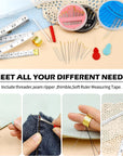 Premium Hand Sewing Needles Set,90-Count Assorted Embroidery Needles with Threaders,Thread Removal Knife, Thimble,Soft Tape Measure for Hand Sewing Repair