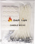 8 Inch Candle Wick with Candle Wick Stickers and Candle Wick Centering Device,60 Pcs for Candle Making