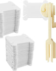 120 Pieces Plastic Floss Bobbins for Cross Stitch Embroidery Cotton Thread Embroidery Floss Cross Stitch Threads Craft DIY Sewing Storage Winding Thread Organizer Holder Embroidery DIY Cards (White)