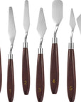 7 Pieces Painting Knife Set Spatula Palette Knife Stainless Steel Painting Mixing Scraper Oil Painting Accessories with Wood Handle for Art and Paint Color Mixing Acrylic Mixing Supplies