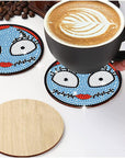 2 PCS Diamond Painting Coasters Kits, DIY Funny Jack Skull Diamond Art Coaster Sets for Beginners Adults and Kids Art Craft Supplies