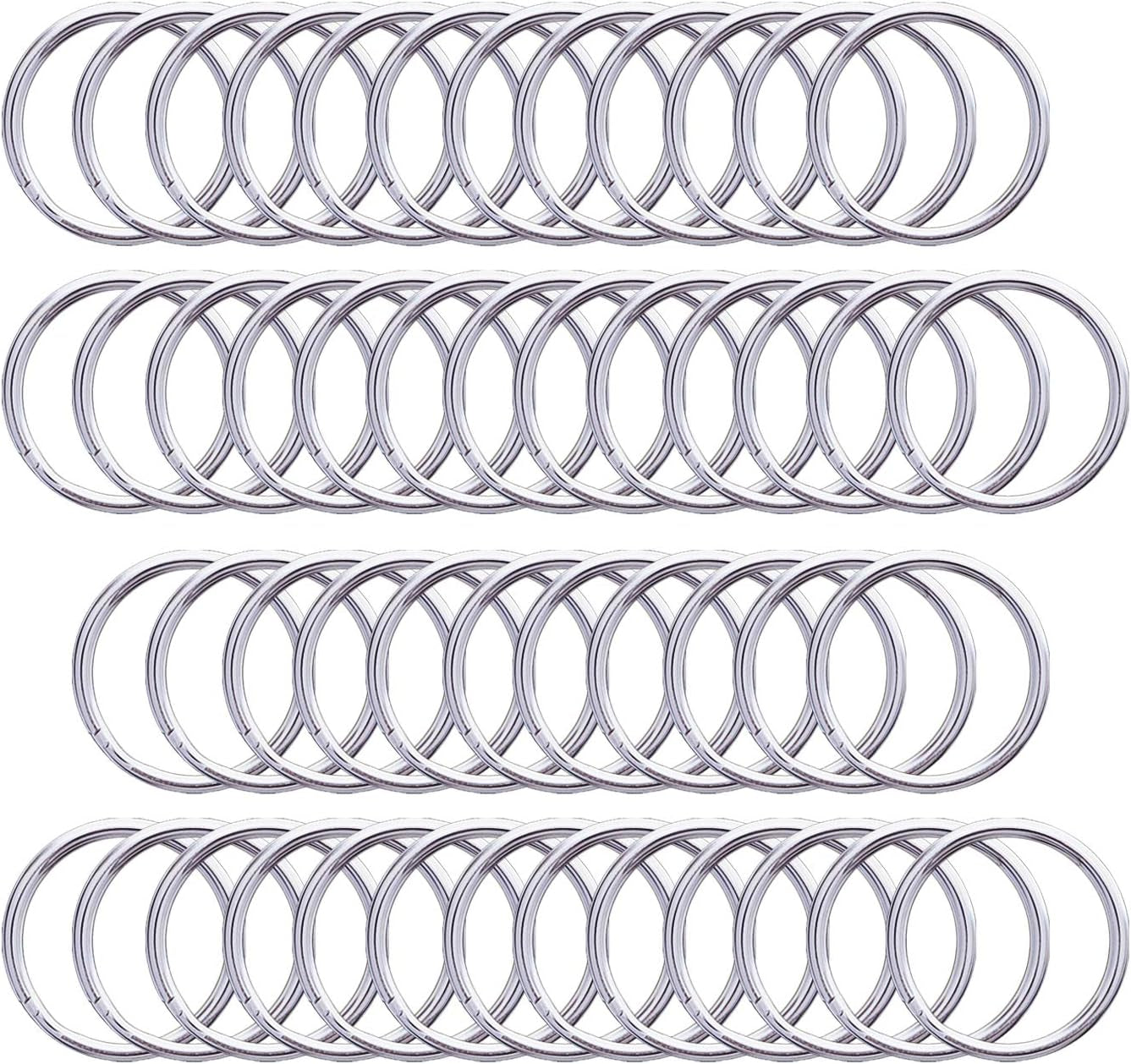 Metal Swivel Lanyard Snap Hooks and Split Key Rings Chain Hook Keychain, 100 Pieces