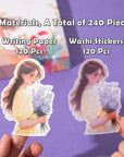 Scrapbook Stickers Set, 240Pcs People Sticker for Journaling and Scrapbooking, Junk Journal Supplies, Washi Materials, Women Girls Ladies Planner DIY Arts Craft