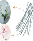 200 Pcs 16 Inch 22 Gauge Dark Green Floral Stem Wire,Flower Making Accessory Perfect for DIY Bouquet Stem Wrapping and Crafts