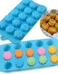 Flower Shape Silicone Molds, 4 Packs 15 Cavity Nonstick Food Grade Silicone Molds DIY for Chocolates, Candies, Ice Cubes, Jellos, Handmade Soap, and Bath Bombs