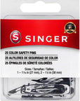 Asst Black and White Professional Style Safety Pins, Multisize, 25-Count