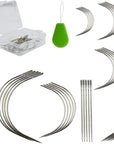 35 Pcs J I C Curved Needles Hand Sewing Needles Hair Weave Needles for Wig Making, Carpet Leather, Canvas Repairing, Modelling and Crafts Sofa Cloth, Shoes