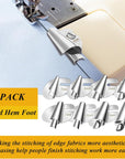 1+8Pcs Sewing Rolled Hemmer Foot Singer with Magnetic Seam Guide 7/8/9/10 Mm Wide Rolled Hem Pressure Foot for Home Industrial Curved Scroll Hemmer Foot