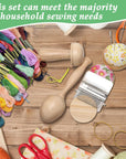 Darning Egg Darning Mushroom for Socks Darner Egg Kit Include 14 Hooks Small Small Weaving Darning Loom 9 Large Eye Needles 50 Colors Darning Thread for DIY Handicraft Home Sewing Care