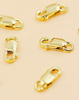 4Pcs/Set 14K Solid Yellow Gold Jewelry Lobster Clasp Bead Open Jump Ring (8Mmx3Mm)