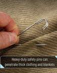 - Safety Pins (Upgraded), 2.3", 12 Pack, Silver, Safety Pin, Safety Pins Bulk, Large Safety Pins for Clothes, Safety Pins for Clothes, Heavy Duty Safety Pins for Thick Fabric