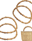4Pcs round Wood Bag Handle Imitation Bamboo Bag Handles Replacement for Handcrafted Handbag