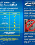 08505 Magnet Maker Flexible Magnetic Sheet - Non Adhesive, 12" Wide, 24.5" Long, White Vinyl Front