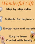 Crochet Kit for Beginners,Beginner Crochet Kit with Step-By-Step Video Tutorials,Crochet Animal Kit,Beginner Crochet Kit for Adults Kids,Learn to Crochet Kit Beginners,2 Bees Couple