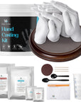 XL DIY Hands Casting Kit for up to 6 People (Adults and Childrens) | Includes Wood Base | Statue Molding Kit | Hand Mold Keepsake Sculpture Kit for Birthday, Wedding, Anniversary