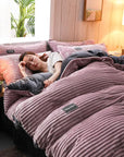 Corduroy Velvet Duvet Bedding Set