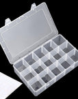 Large 15 Grid Clear Organizer Box Adjustable Dividers - Plastic Compartment Storage Container for Washi Tapes, Craft, Beads, Jewelry, Small Parts