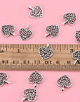 100Pcs Antique Silver Plated Hollow Lovely Heart Charms Pendant DIY Bracelets Necklace Jewelry Making Craft Wholesale 16Mmx14Mm(A285)