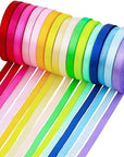 16 Colors 400 Yard Fabric Ribbon Silk Satin Roll Satin Ribbon Rolls in 2/5" Wide, 25 Yard/Roll,16 Rolls,Satin Ribbon Fabric Ribbon Embellish Ribbon Ribbon for Bows Crafts Gifts Party Wedding
