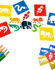 36 Pieces Plastic Drawing Painting Stencil Templates for Kids Crafts - Washable Template for School Projects - Random Colors
