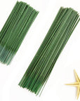 100 Pcs Plastic Floral Stem 6.69 Inch/17Cm, Artificial Flower Rod Flower Stem Wire Making Accessories, DIY Crafts Bouquet Stem Flower Arrangements Decor Supplies (Green - 17 Cm)