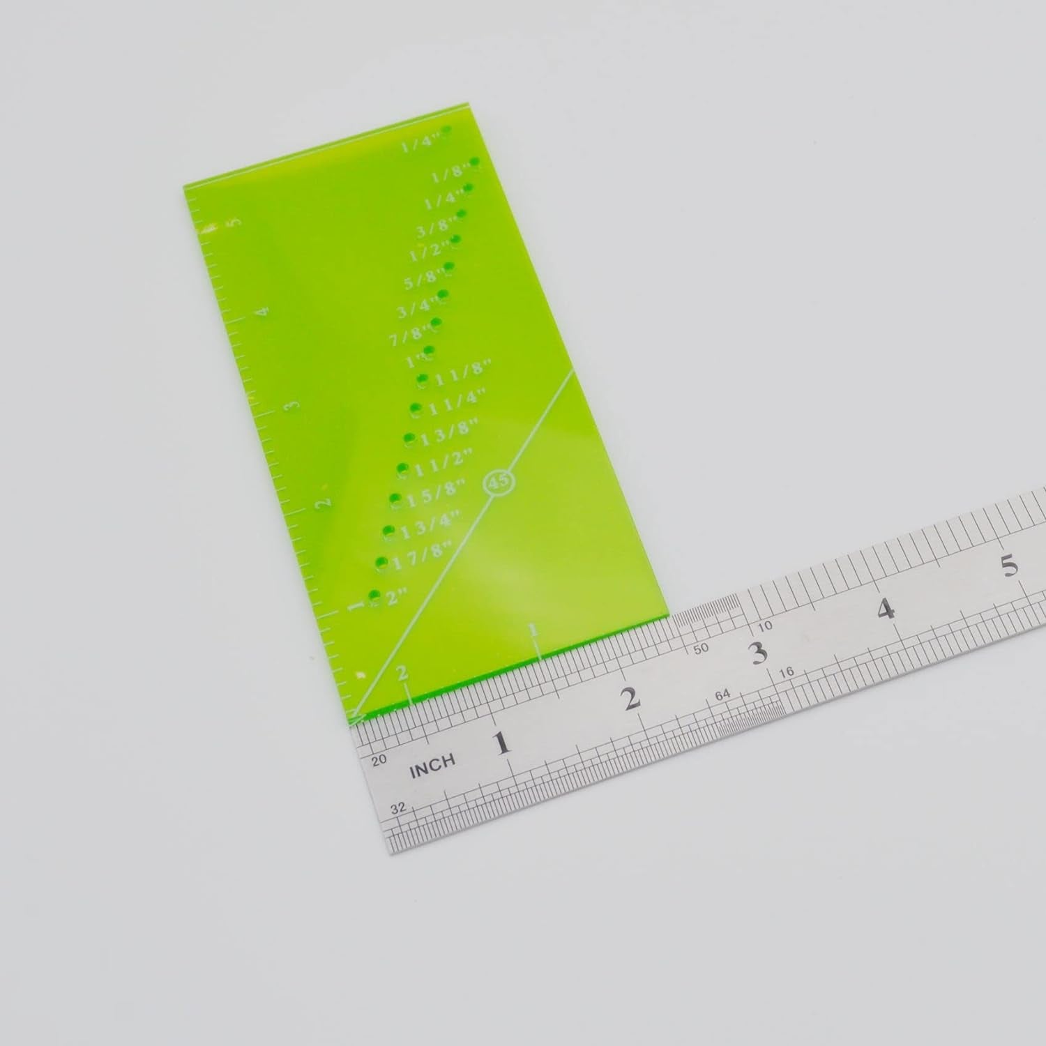 Seam Guide Ruler and Magnetic Seam Guide for Sewing Machine,1/8” to 2” Straight Line Hems Sewing Ruler of Sewing Products for Sewing Gauge, Includes 1/4” Pivot Point and 45 Degree Trim Line