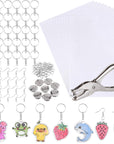 181Pcs Shrinking Plastic Sheets Kit Includes 20 Shrinking Film Art Paper and 161 Pcs Shrinkles Keychains Making Accessories for Kids Craft and Art Supplies