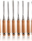 12 PCS Wood Carving Tools, Gouges Woodworking Chisels, Full Size Wood Carving Knifes for Beginner, Hobbyists, Professionals, Artistic, Gifts for Him, Father'S Day
