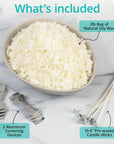 Natural Soy Wax for Candle Making - 2 Lbs Natural Soy Wax - 10 6-Inch Pre-Waxed Candle Wicks, 2 Metal Centering Devices, 2 Lbs Soy Wax Flakes - Candle Wax & Candle Making Wax Supplies